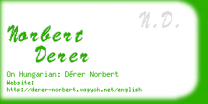 norbert derer business card