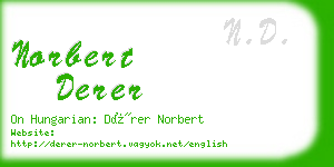 norbert derer business card